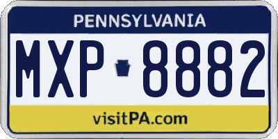 PA license plate MXP8882