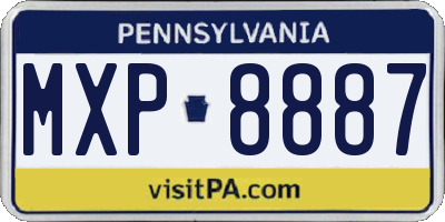 PA license plate MXP8887