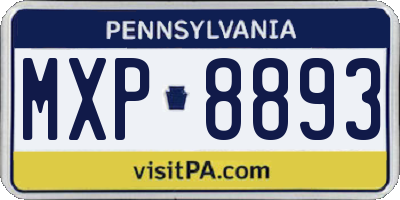 PA license plate MXP8893