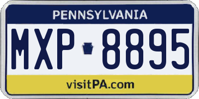 PA license plate MXP8895