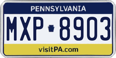 PA license plate MXP8903