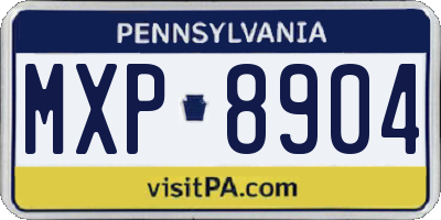 PA license plate MXP8904