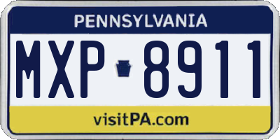 PA license plate MXP8911
