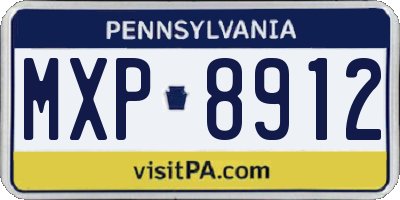 PA license plate MXP8912