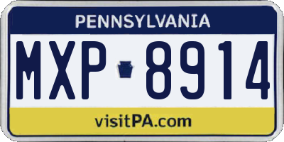 PA license plate MXP8914