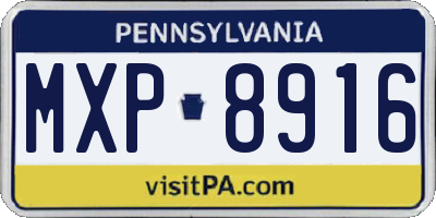 PA license plate MXP8916