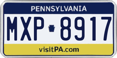 PA license plate MXP8917