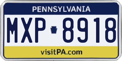PA license plate MXP8918