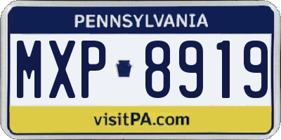 PA license plate MXP8919