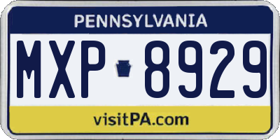 PA license plate MXP8929