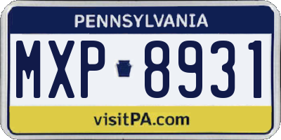 PA license plate MXP8931