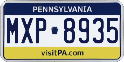 PA license plate MXP8935