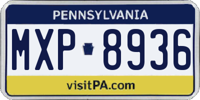 PA license plate MXP8936