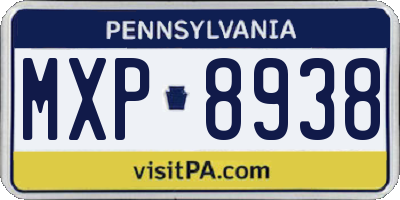 PA license plate MXP8938