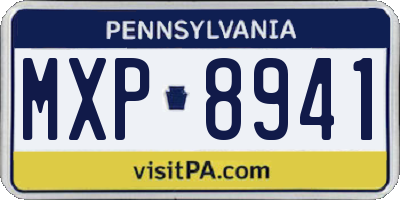 PA license plate MXP8941