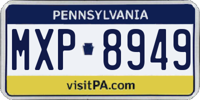 PA license plate MXP8949