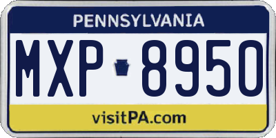 PA license plate MXP8950