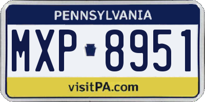 PA license plate MXP8951