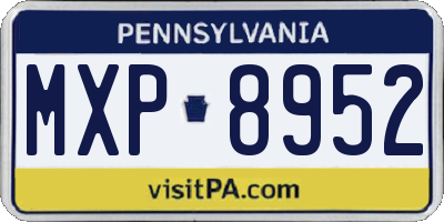 PA license plate MXP8952