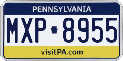 PA license plate MXP8955
