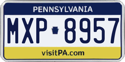 PA license plate MXP8957