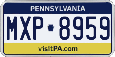 PA license plate MXP8959