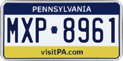 PA license plate MXP8961