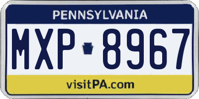 PA license plate MXP8967