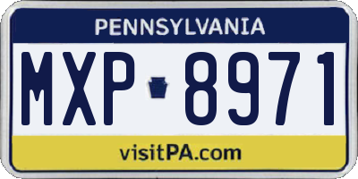 PA license plate MXP8971