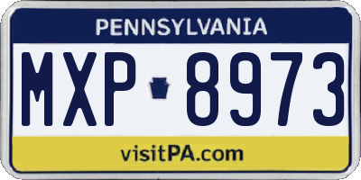 PA license plate MXP8973