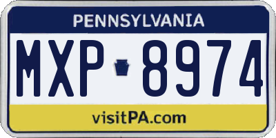 PA license plate MXP8974
