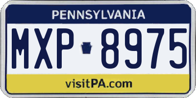 PA license plate MXP8975