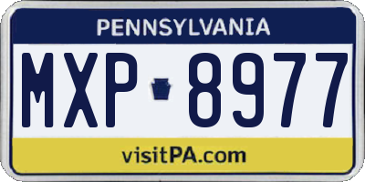 PA license plate MXP8977