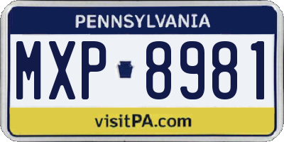 PA license plate MXP8981