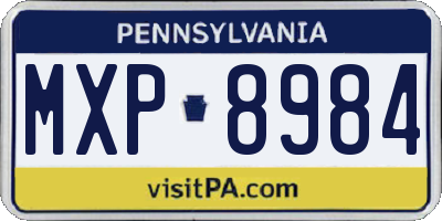 PA license plate MXP8984