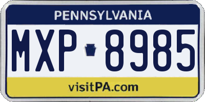 PA license plate MXP8985