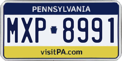 PA license plate MXP8991