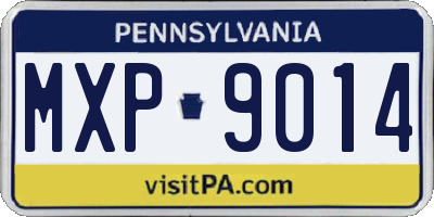 PA license plate MXP9014