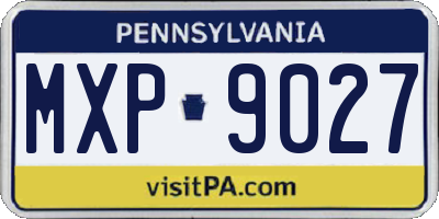 PA license plate MXP9027