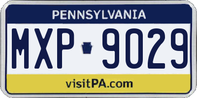 PA license plate MXP9029