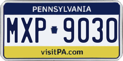 PA license plate MXP9030