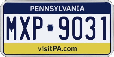 PA license plate MXP9031