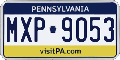 PA license plate MXP9053