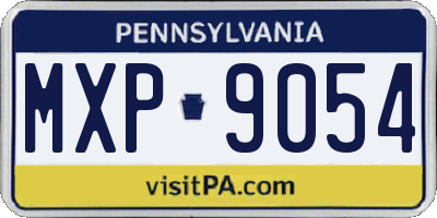 PA license plate MXP9054