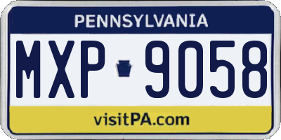 PA license plate MXP9058