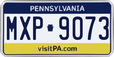 PA license plate MXP9073