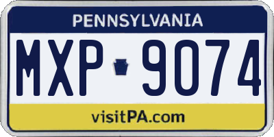 PA license plate MXP9074