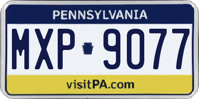 PA license plate MXP9077