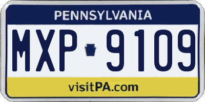PA license plate MXP9109