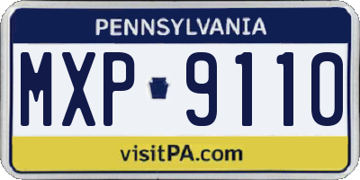 PA license plate MXP9110